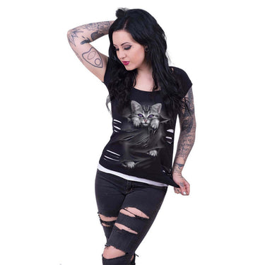 goth kitten shirt for women
